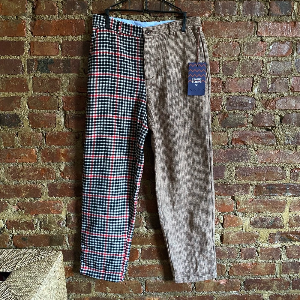 Plaid pants - mix match print